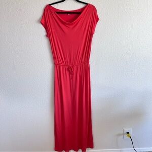 Gap Cowl Neck Hot Coral Maxi Dress